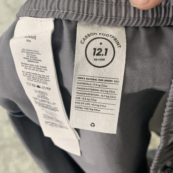 Allbirds Natural Run Shorts Mens XXXL Gray Lightweight Drawstring Merino Workout - Picture 9 of 11